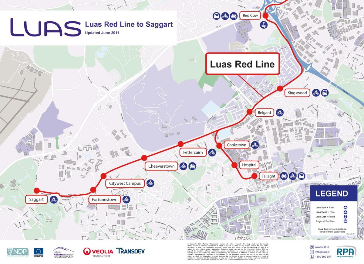 ડબલિન Luas નકશો