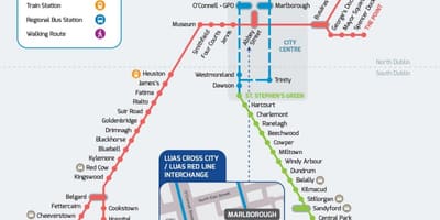 Luas ક્રોસ શહેર માર્ગ નકશો