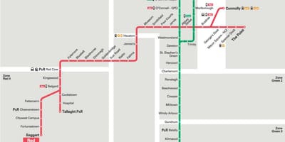 ડબલિન Luas લાલ લીટી નકશો